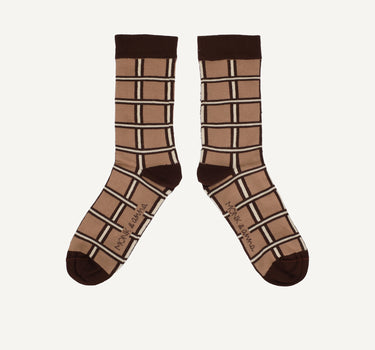 Socks | checked | clay