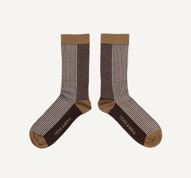 Socks | small stripes | dark wood