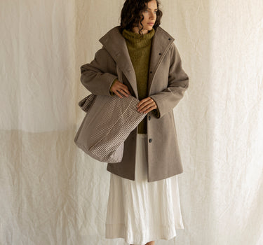 Kyodaina big shopper | stripes | mocha
