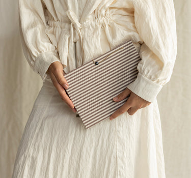 Notebook L cotton stripes • mocha