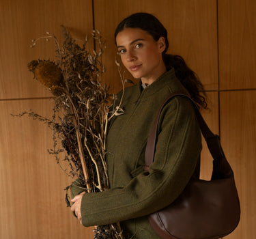 Umi cross body shopper | dark wood