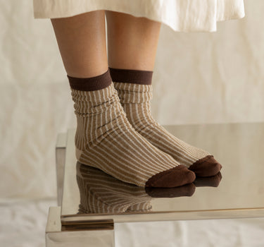 Socks | glitter lines | wheat