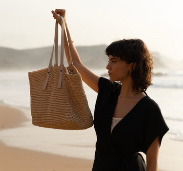 Kami straw bag | stone
