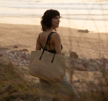 Kami straw bag | black