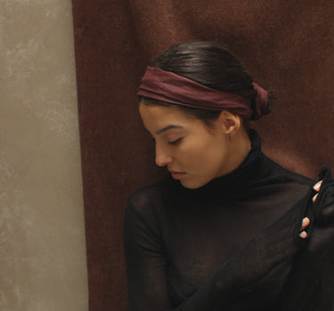 Headband • linen • mahogany