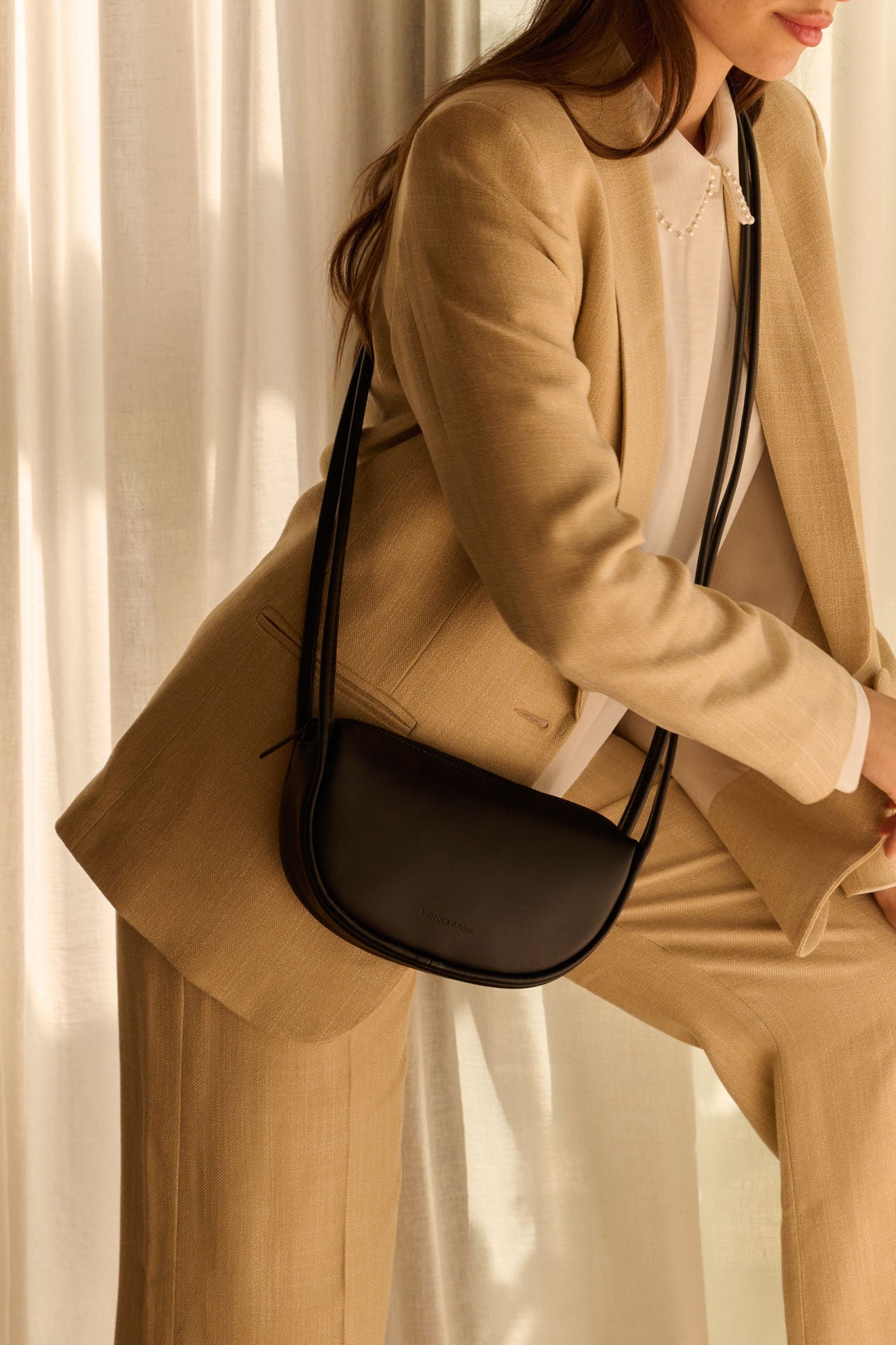 バッグ・カバンその他 Croa One Buckle Leather Shoulder Bag Unisex Hikaru shoulder bag | black – Monk & Anna