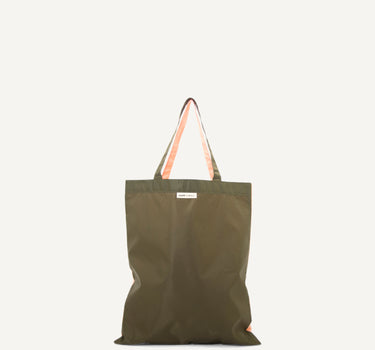 Anna shopper • nylon • forest green & soft pink