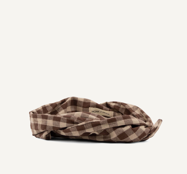 Headband • cotton • check brown