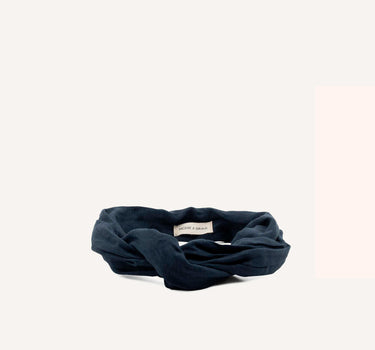 Headband • linen • midnight